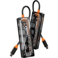 Dorasan Ally 5in1 Type-C To Usb3.0 + Usb2.0 *2 + Type-C Pd 100W + HDMI Çoğaltıcı Transparan HUB-(5775)