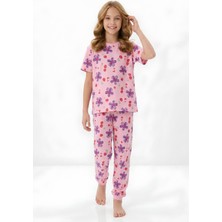 Modanino Kız Çocuk %100 Pamuk Pijama Takımı 8-13 Yaş 12698IS