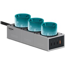 Xenon Smart Masaüstü Priz Hızlı Şarj İstasyonu 7 in 1 | 4000W AC, 140W 3xUSB-C, 1 USB-A, 100W Type-C Kablo (X6424)