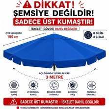 Şemsiyecim Alüminyum Şemsiye Kumaşı 3 Metre 8 Dilim Uv Korumalı Üst Kumaş