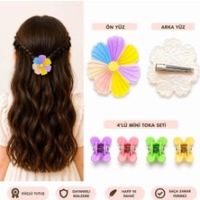 Mdm Style Sevimli Figürlü Büyük Saç Tokası + 4’lü Mini Mandal Seti