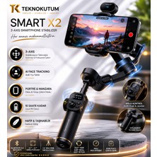 teknokutum Akıllı Telefon Gimbal Stabilizer - 3 Eksen Video Sabitleyici - Vlog Kamera Stabilizer-Tripod