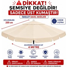 Şemsiyecim Alüminyum Şemsiye Kumaşı 4 Metre 8 Dilim Uv Korumalı Üst Kumaş