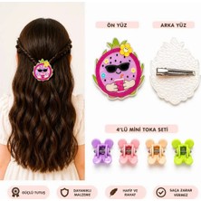 Mdm Style Sevimli Figürlü Büyük Saç Tokası + 4’lü Mini Mandal Seti