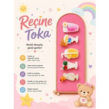 Mdm Style Içecek Figürlü Reçine Toka Seti | Kız Çocuk Aksesuarı
