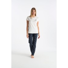 U.S. Polo Assn. 26Y Kadın Ekru Pijama Takım