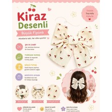 Mdm Style 🍒 Kiraz Desenli Büyük Fiyonk Saç Tokası