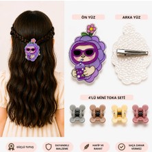 Mdm Style Sevimli Figürlü Büyük Saç Tokası + 4’lü Mini Mandal Seti