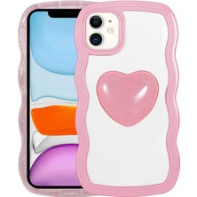 Zore iPhone 11 Kılıf Renkli Kalp Figürlü Nvth Ponçik Kapak-Pembe