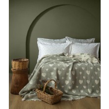 Apricitas Home Amore Adaçayı Tek Kişilik Müslin Yatak Örtüsü Set
