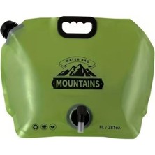 DAMMERUN Mountains 8 Litre Katlanabilir Musluklu Su Torbası - Kamp ve Outdoor Su Deposu - Dayanıklı Sızdırmaz Matara
