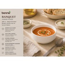 Bonnami Bonna Banquet Joker Kase 200 cc - Beyaz Porselen Modern Çorba, Sos ve Sunum Kasesi