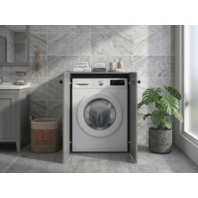 Kenz Life Kenzlife Membran Çamaşır Makinesi Dolabı Kapaklı Tatyana Gribyz Çerçeve 90*70*60 Mebran Kapak Mdf Gövde Banyo Ofis Kapaklı Arkalıksız