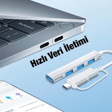 Dorasan Ally A-806 4in1 Type-C + USB Girişli USB 3.0 Çoğaltıcı Hub Adaptör ÇEVIRICI-(5775)