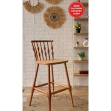 Silla Boncuk Bar Sandalyesi Naturel Ahşap Ada Sandalye