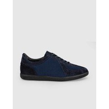 Cabani Hakiki Deri Lacivert Erkek Casual Sneaker Ayakkabı