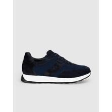 Cabani Hakiki Dana Deri Lacivert Erkek Casual Sneaker