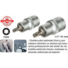 Tomax 1/2 " 55 mm Lokmalı Star Torx Uç T.55 (10 Adet)