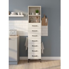 Dienni Arges Çok Amaçlı Dolap Mutfak Dolabı 2 Raflı 7 Çekmeceli 44X30X182 Aytaşı-Aytaşı