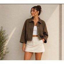 Cns Woman Studio Karol Kahve Bomber Ceket