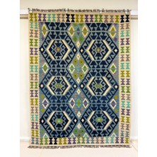 Afgan Halı El Dokuma Afgan Kilim  Çift Taraf Kullanım Kök Boya 182 x 240 cm