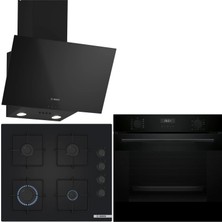 Bosch Siyah 3 Lü Ankastre Set 480 ( HUA717BA0T - POP6C6P31O - DWK63PJ60T (61T) ) - Buhar Destekli -