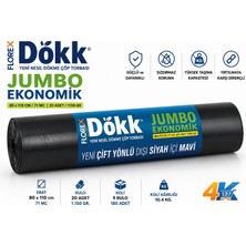 4K Tedarik Yeni Nesil Dökme Çöp Torbası Jumbo Ekonomik 80 cm x 110 cm 20'li Rulo