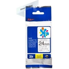 Brother TZE-151 Şeffaf Üzerine Siyah Muadil Etiket 24MM x 8m