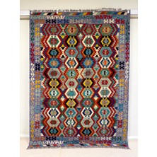 Afgan Halı El Dokuma Afgan Kilim  Çift Taraf Kullanım Kök Boya 180 x 249 cm