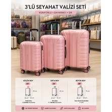 Çanta Aksesuar Mujde 3'lü Seyehat Valiz Seti Kırılmaz Pp  (Büyük-Orta-Kabin)