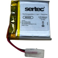 Morado Se siente Perfecto Sertec 663032 3.7V 650MAH Li-Polymer Pil (DEVRELI/1.5A)
