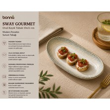 Sway Gourmet Oval Kayık Tabak 19*11 cm S-MT-SWYGRM19OKY (2'li Takım)