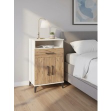 Kronos Komodin 2 Raflı Tek Çekmeceli 2 Kapaklı 60X59X96 Aytaşı-Çam