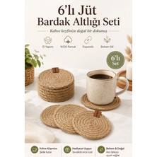 Fabrix Home Jüt 6’lı El Yapımı %100 Pamuk Bardak Altlığı Seti
