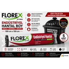 4K Tedarik Florex Çöp Torbası Endüstriyel Hantal Boy 100 cm x 150 cm Siyah 5'li Paket