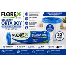4K Tedarik Florex Standart Orta Boy  Çöp Torbası 55 cm x 60CM 20'li Paket