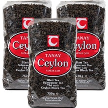 Tanay Ceylon İthal Sri Lanka Siyah Yaprak Seylan Çayı Kaçak Çay 750 gr X 3 Adet (2.250 GR)