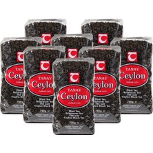 Tanay Ceylon Çayı 750 Gr X 8 adet (6.000 gr) %100 İthal Sri Lanka Siyah Dökme Yaprak Çay OPA Kaçak Seylan Çayı