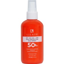 Licape Spf 50 Faktör Uva - Uvb Güneş Koruyucu Sprey Süt 200ml