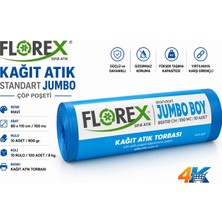 4K Tedarik Florex Kağıt Atık Standart Jumbo Çöp Poşeti 80 cm x 110 cm 10'lu Rulo