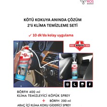 Börfh Araç Klima Temizleme Seti 400 ml Hortumlu Köpük Sprey + 200 ml Klima Bombası Koku Giderici