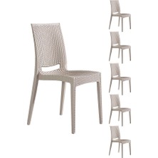 ModaLife 6 Adet Rattan Cappucino Sandalye / Balkon-Bahçe-Teras