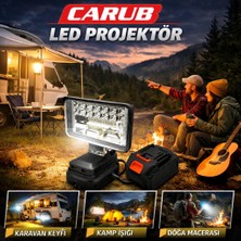 Carub Kamp Tipi Şarjlı ve Taşınabilir Powerbank LED Projektör Aydınlatma + 2 Yıl Garantili