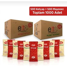 Tat Ketçap + Mayonez Seti 9 gr x 1000 Adet (500+500) Tek Kullanımlık Sos Horeca Paket
