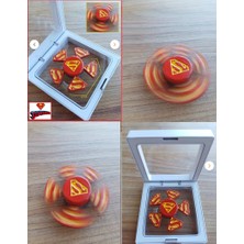 Oyuncak Sahili Stres Çarkı Metal Süpermen Logo Yazılı Model Uzun Dönüş 5li Super Man Demir Oyun Çarkı