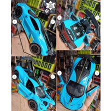 Oyuncak Sahili Bugatti Divo Sport Tarz W16 Dıecast Model Işık V Ses Metal Araba Kapı Bagaj Kaput Açılır 15X6CM Mavi