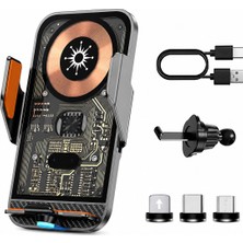 Al-tech Bilişim 15W Kablosuz Araç Şarj Cihazı Otomatik Sensörlü Telefon Tutucu Magsafe Uyumlu