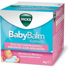 Vicks 50GR Bebekler İçin Nemlendirici Paraben İçermeyen Bitkisel Formül ile Hassas Ciltlere Uygun