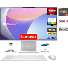 Lenovo ıdeacentre 27ARR9 Aıo Ryzen7 7735HS 32GB 512GB SSD Bulut Gri WIN11 Pro 27" Fhd All In One Bilgisayar  P4