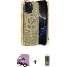 Pileli Store Pilelistore™ iPhone 14 Kılıf Eksen Çizgi - Siyah Joko Magic 5d Hayalet Cam + Raze Metal Kamera Lens - Kı